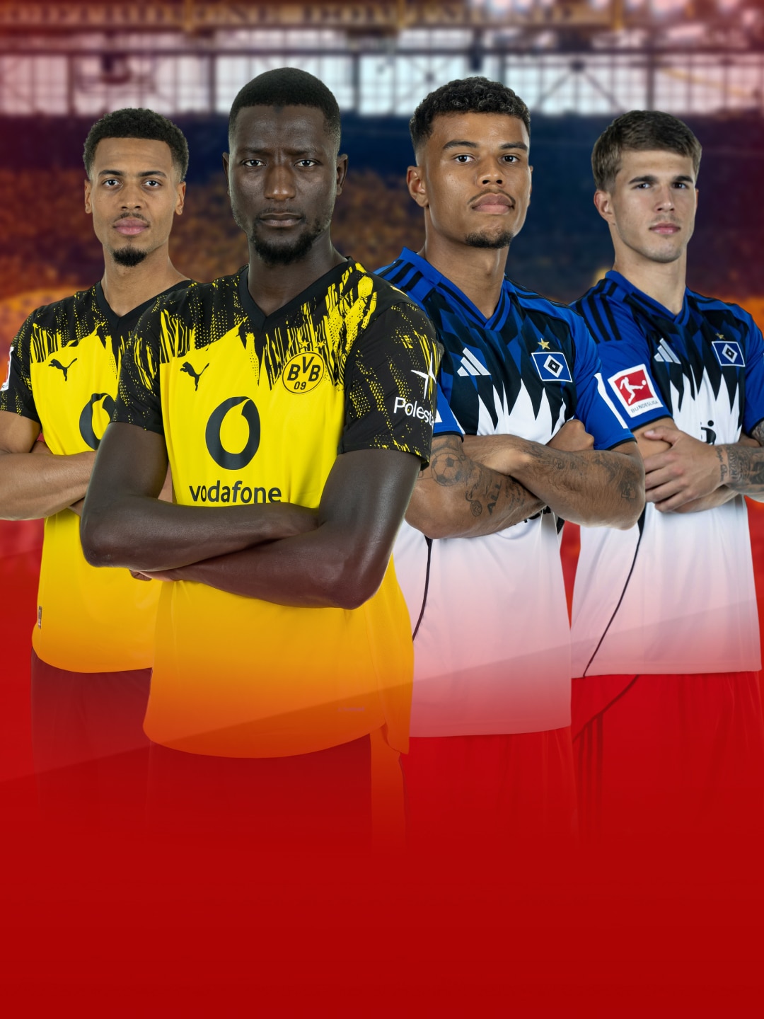 Jeweils zwei Spieler von Bayer Leverkusen vs. FC Bayern München 